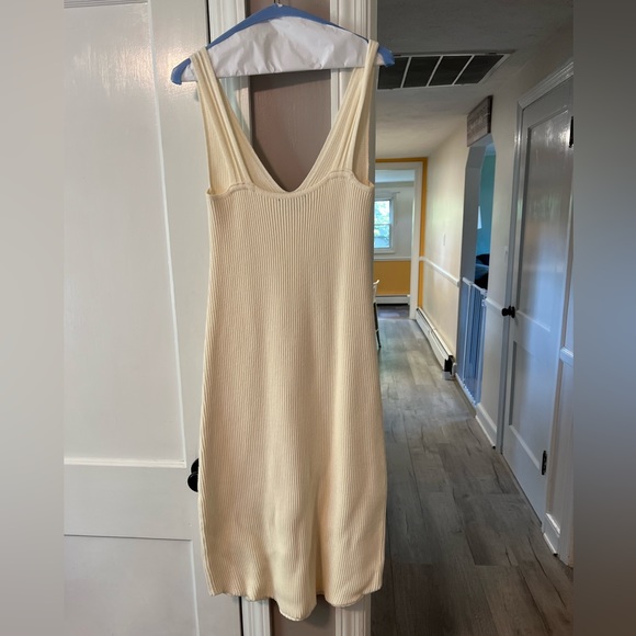Lulus size Medium Two Piece Ivory Ribbed Sweater Midi Dress - Picture 3 of 7
